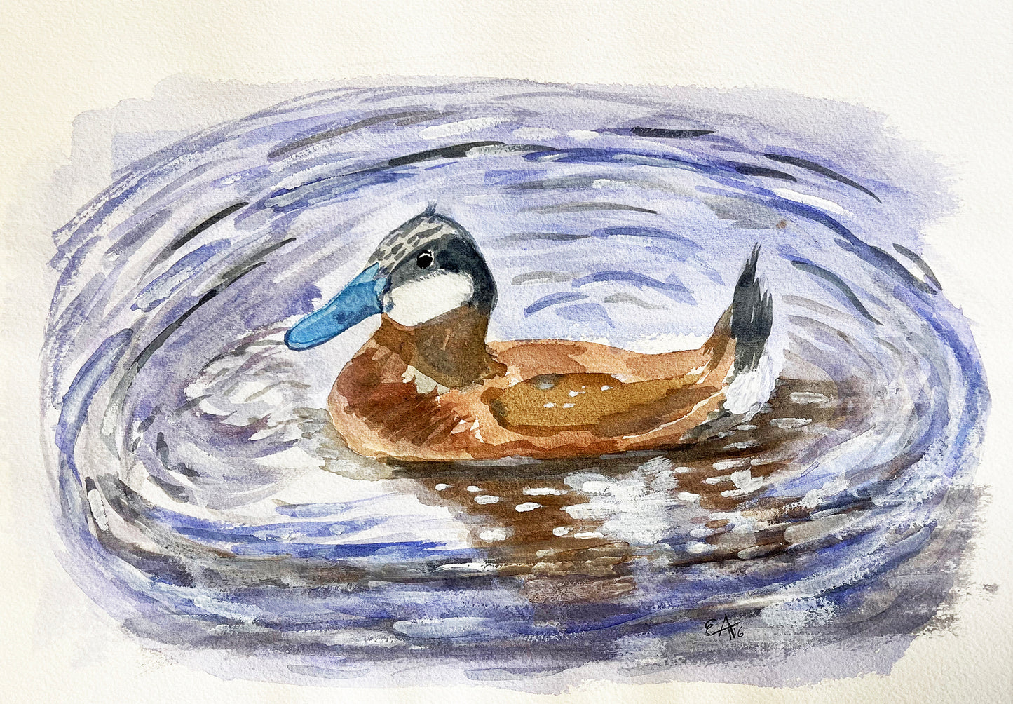 Watercolor Original Painting "A Duck"