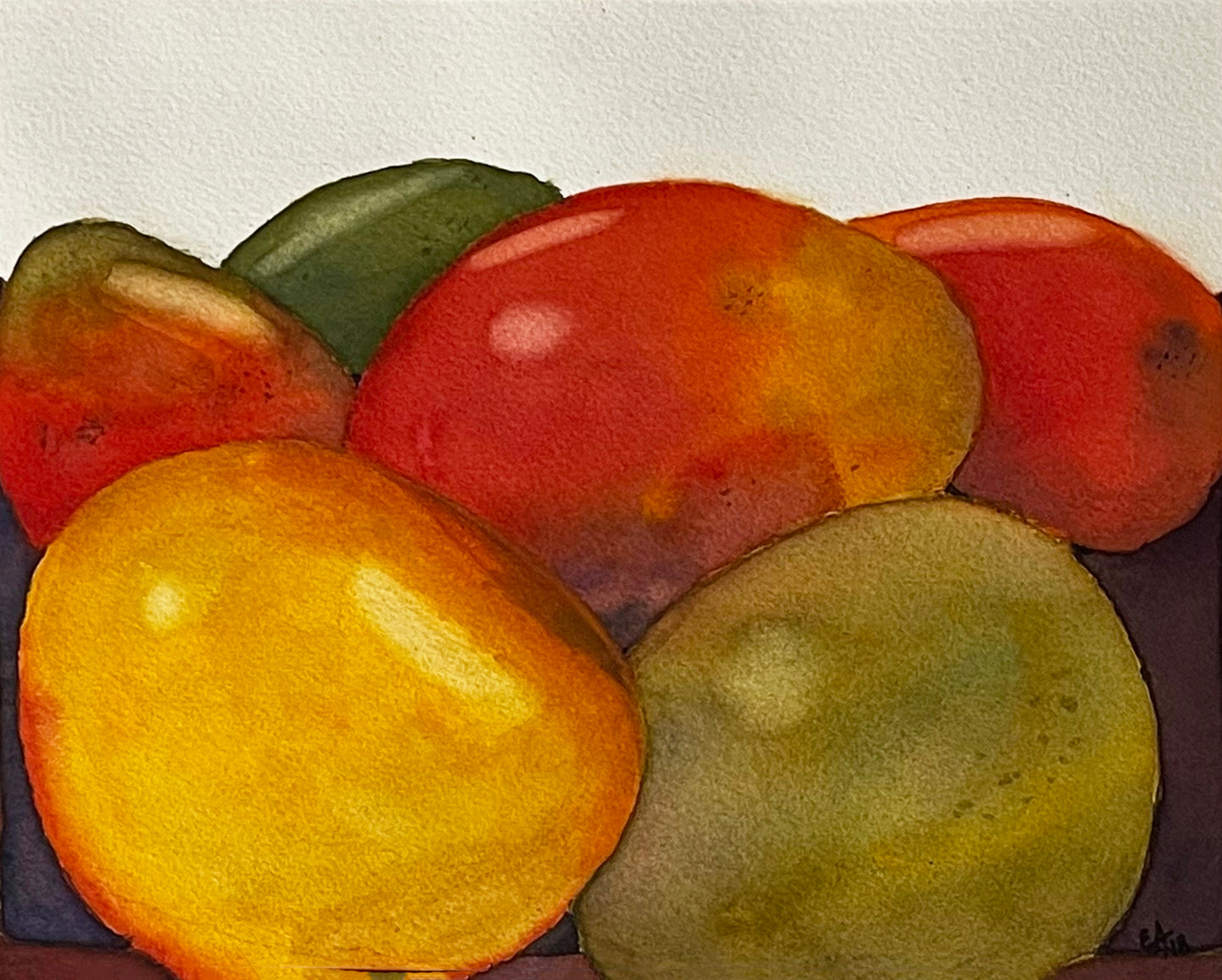 Watercolor Original Painting "Still Life Mangoes"