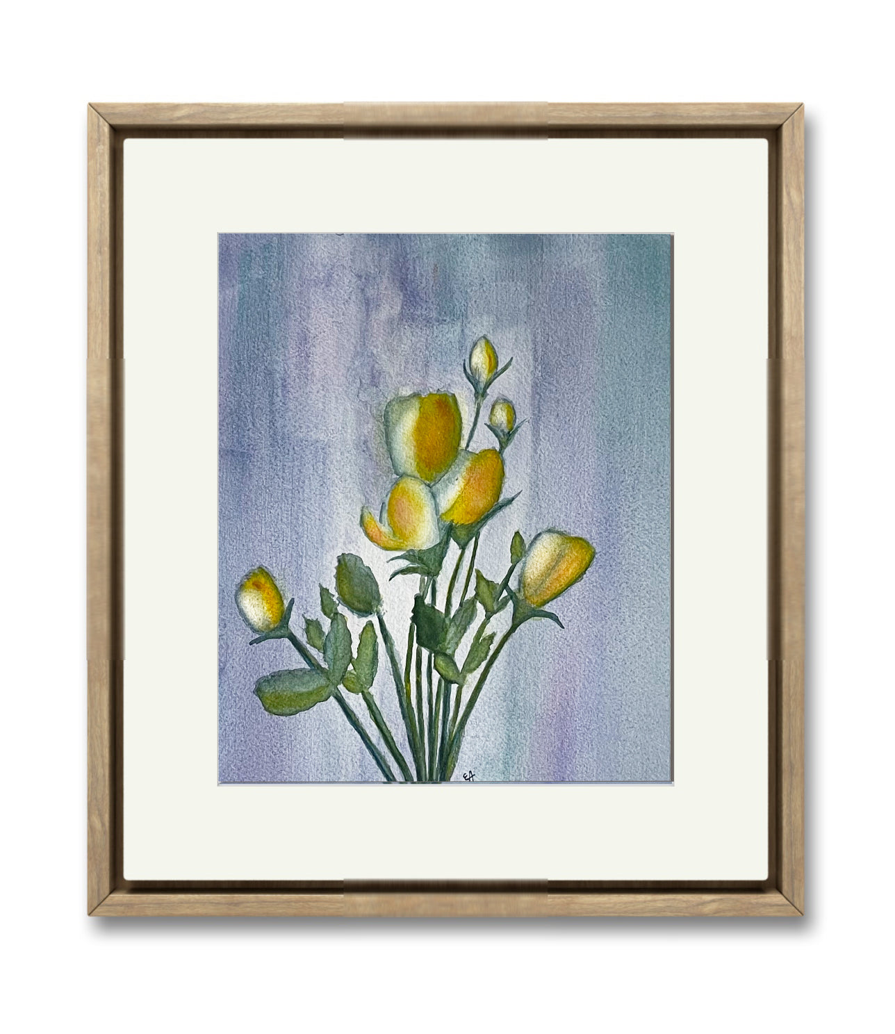 Watercolor Original Painting "Yellow Roses"